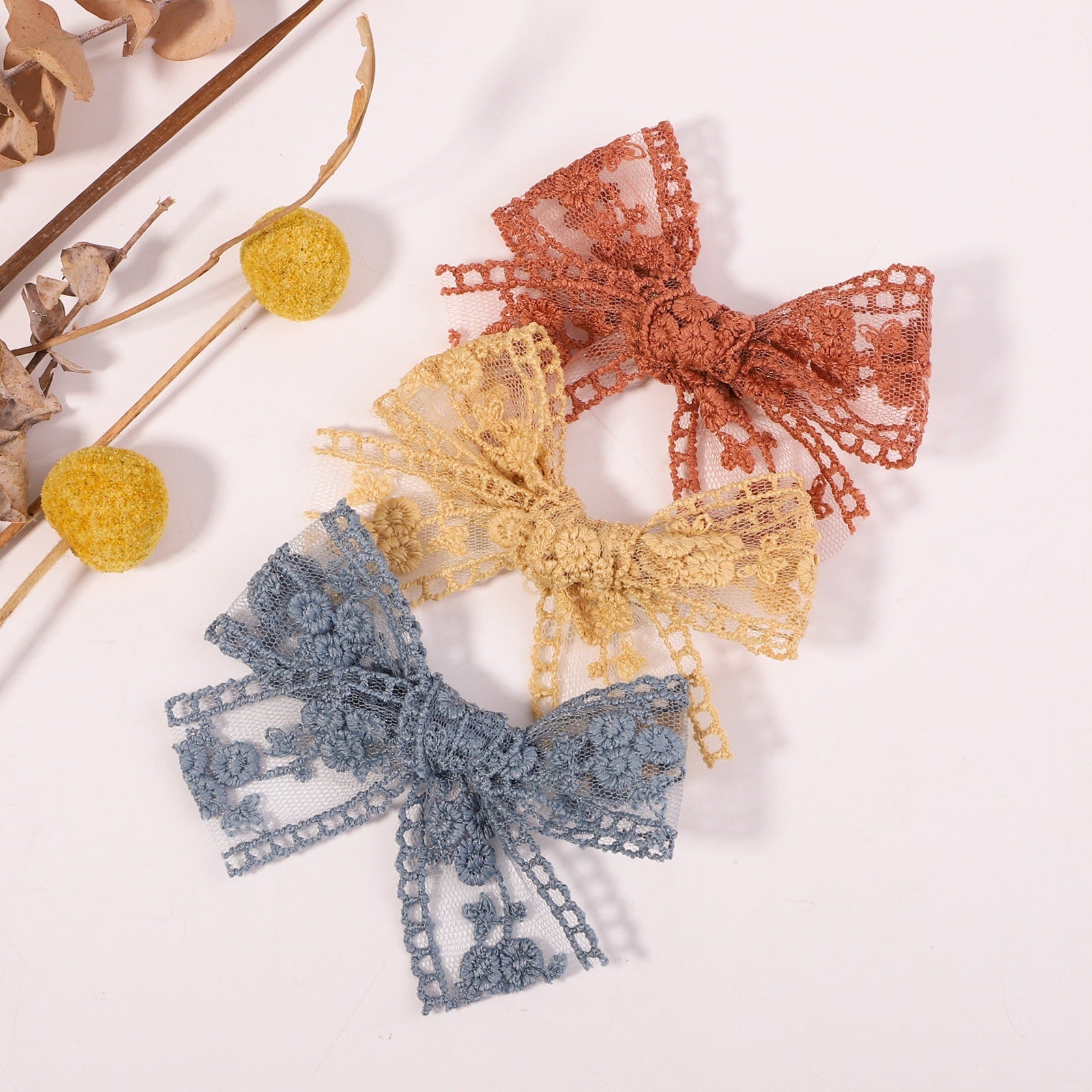 Children's Bow Lace Embroidery Barrettes