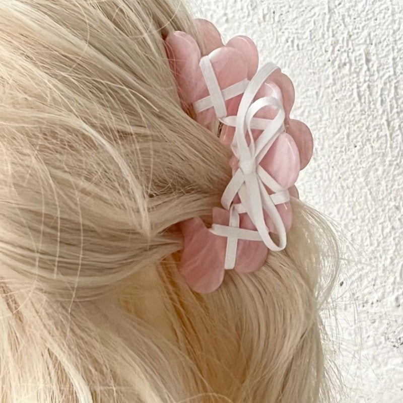 Ballet Ribbon Bow Manual Barrettes