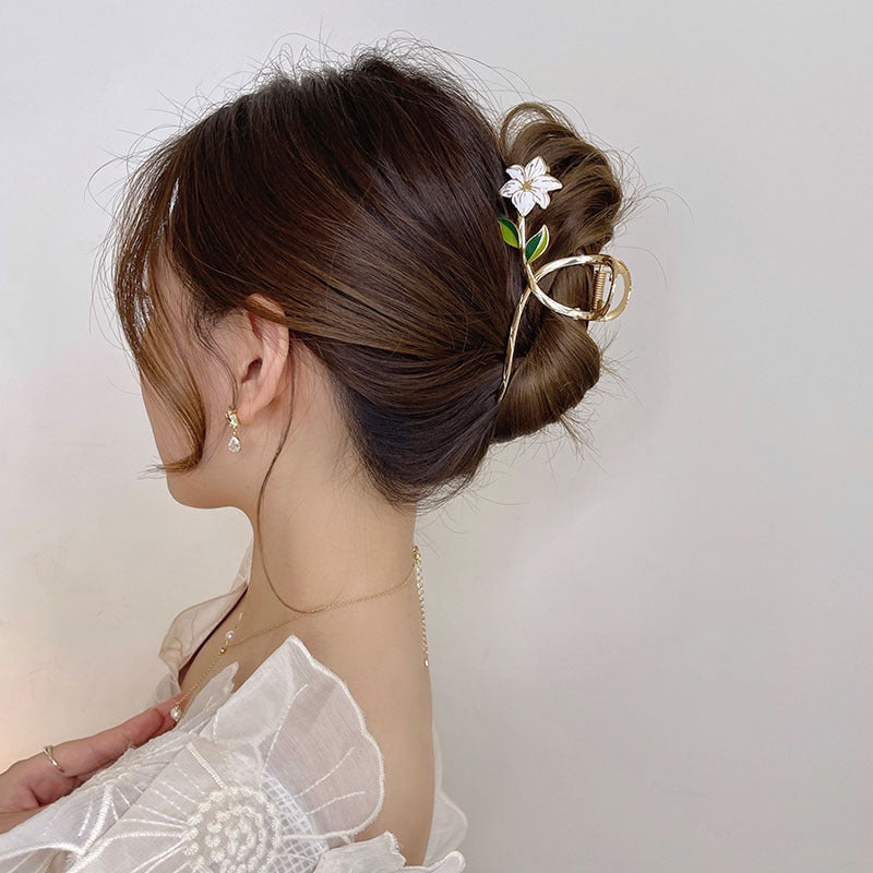 Best Super Fairy High-end Gardenia Flower Clip Exquisite Hair Clip