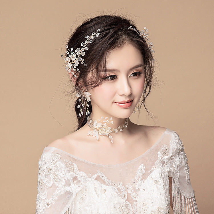 Mori Aesthetic Bridal Headdress Simple Wedding Hair Ear Clip