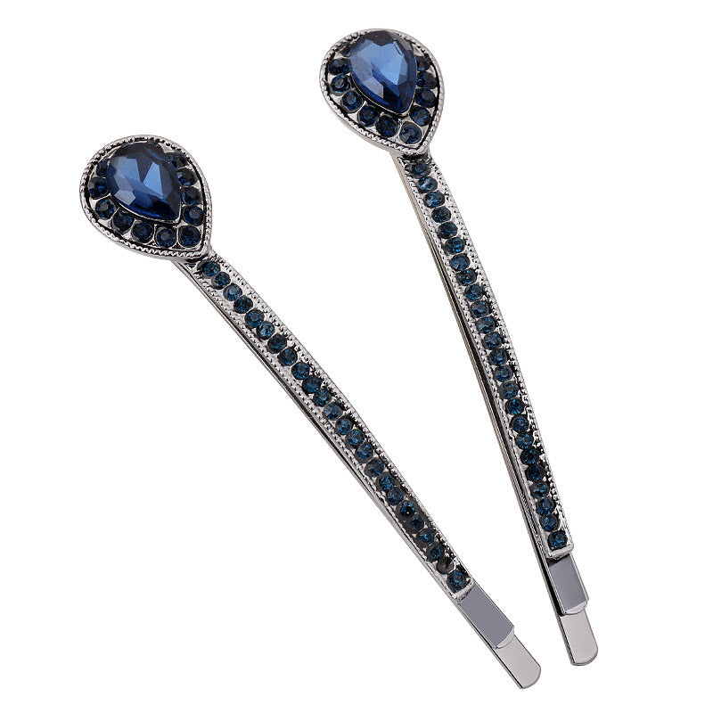 Water Drop Diamond Hair Accessories Simple Temperament Pure Color Barrettes