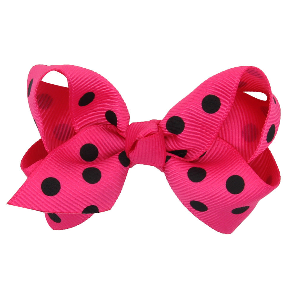 Girls' Polka Dot Print Bow Hair Clip