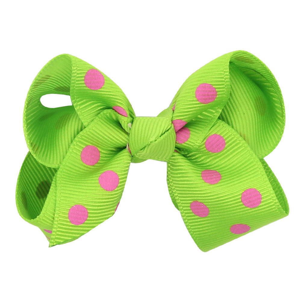 Girls' Polka Dot Print Bow Hair Clip