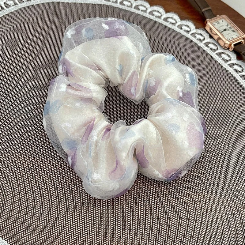 Mesh Large Intestine Hair Ring Leather Cover Hair Rope