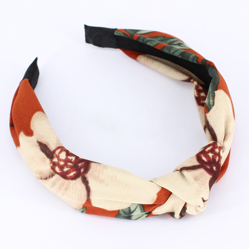 Vintage Cross Wide Brim Headband Knotted Headband
