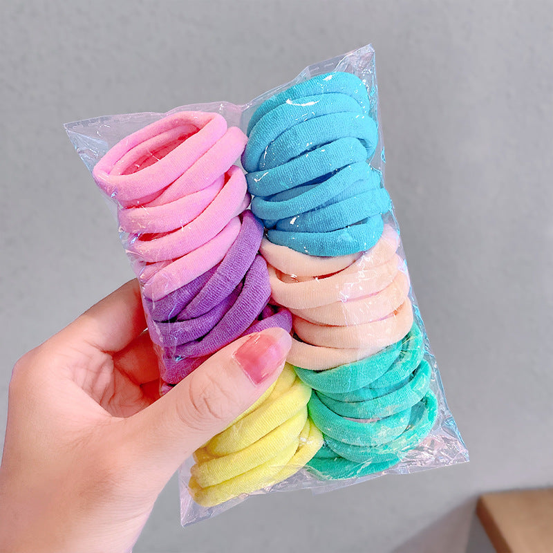 Candy Color Basic Hair Rope Hair Accessories Towel Hair Ring Combination Suit Simple All-match Rubber Band Headdress For Hair Ties
