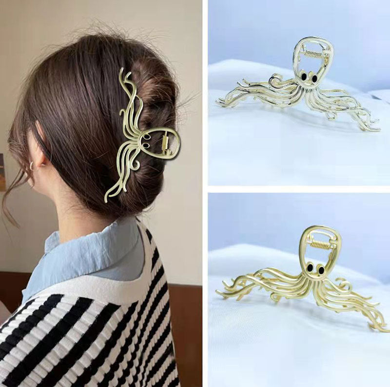 Octopus Big Hair Grab French Retro Back Head Shark Clip Side Clip Grip Female
