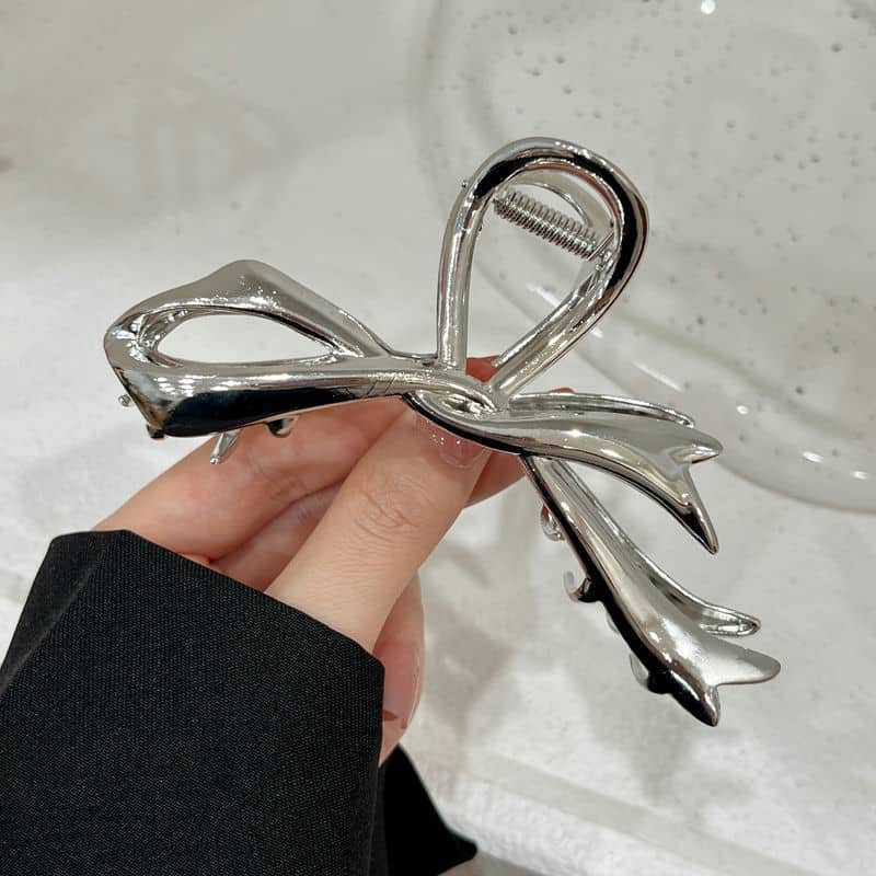 Best Ribbon Bowknot Barrettes Women's High-end Metal Clip