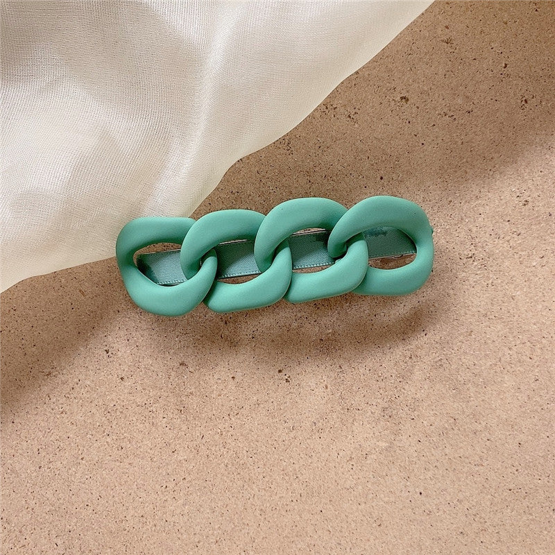 Women's Fashion Simple Color Chain Twist Barrettes