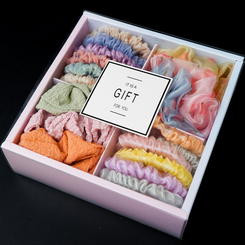 Girl's Popular Large Intestine Hair Ring Gift Box