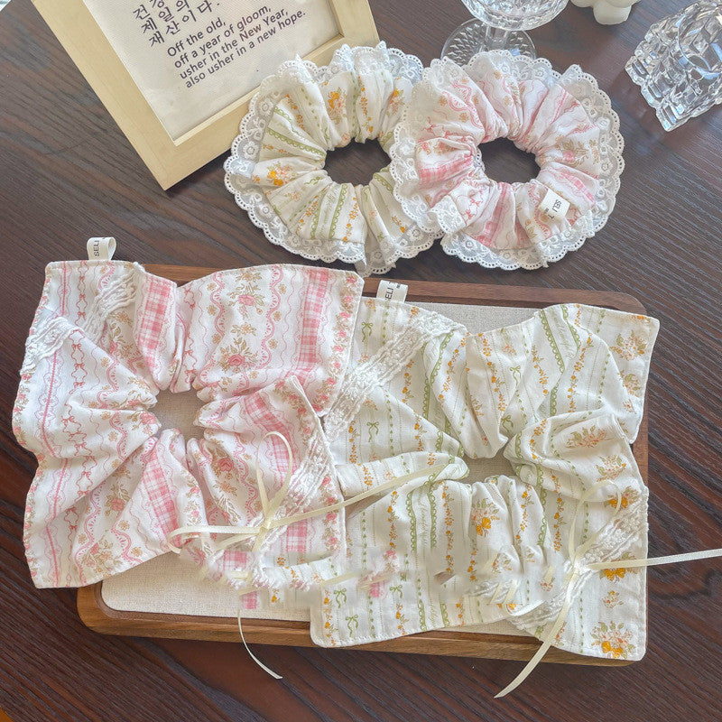 English Sweet Girl Large Intestine Hair Ring Original