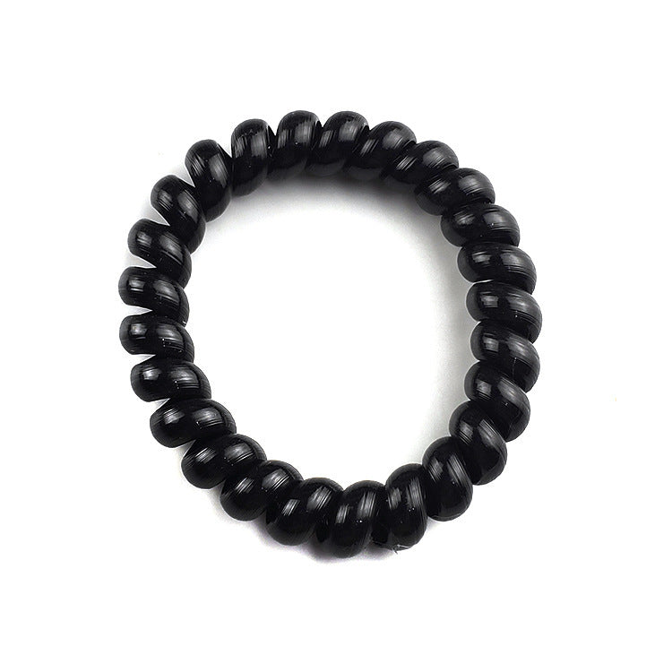 Women's Fashion Simple Black Telephone Line Hair Ring