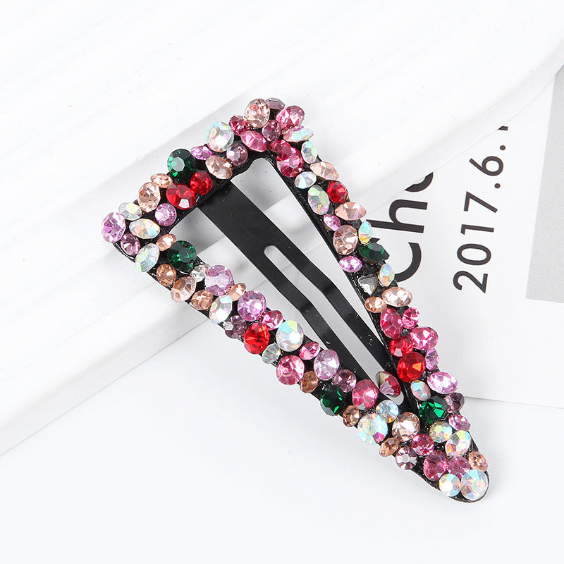 Diamond Colorful Crystals Rectangular BB Clip Break Hair Side Bang Clip