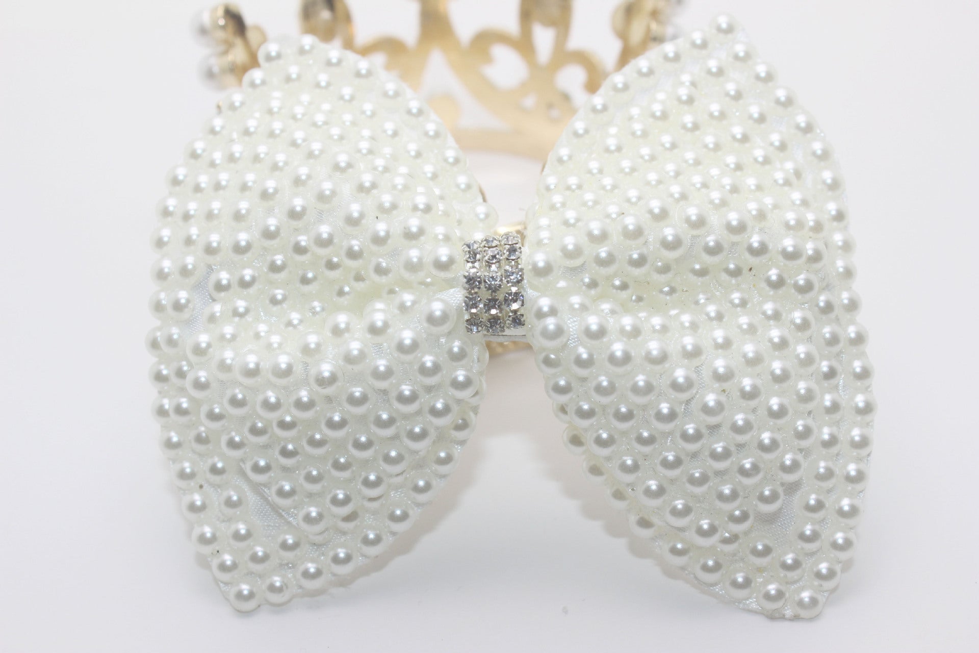 Bow Tiara Pearl Hair Clip