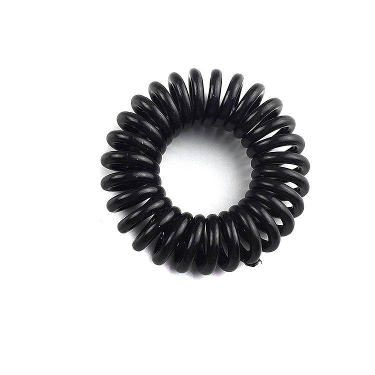 Women's Fashion Simple Black Telephone Line Hair Ring