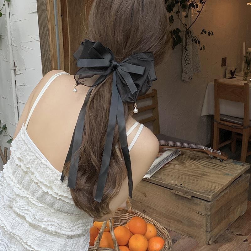 Female Sweet Desire Mesh Bow Hair Clip