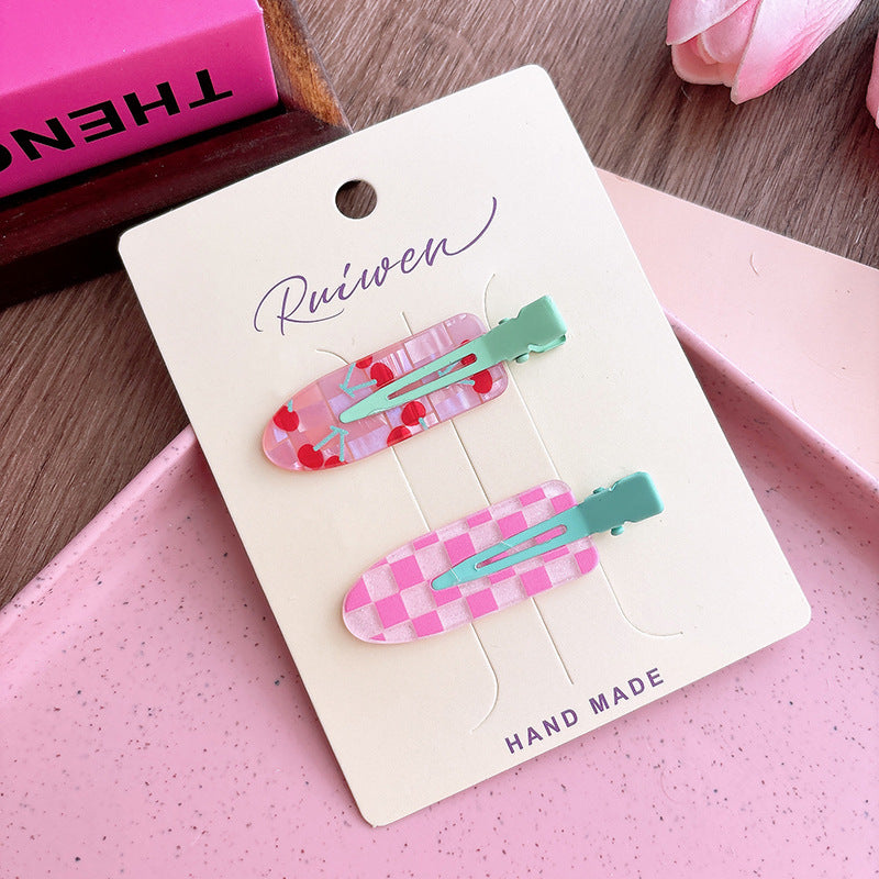 Sweet Acrylic Girl Seamless Barrettes Cartoon