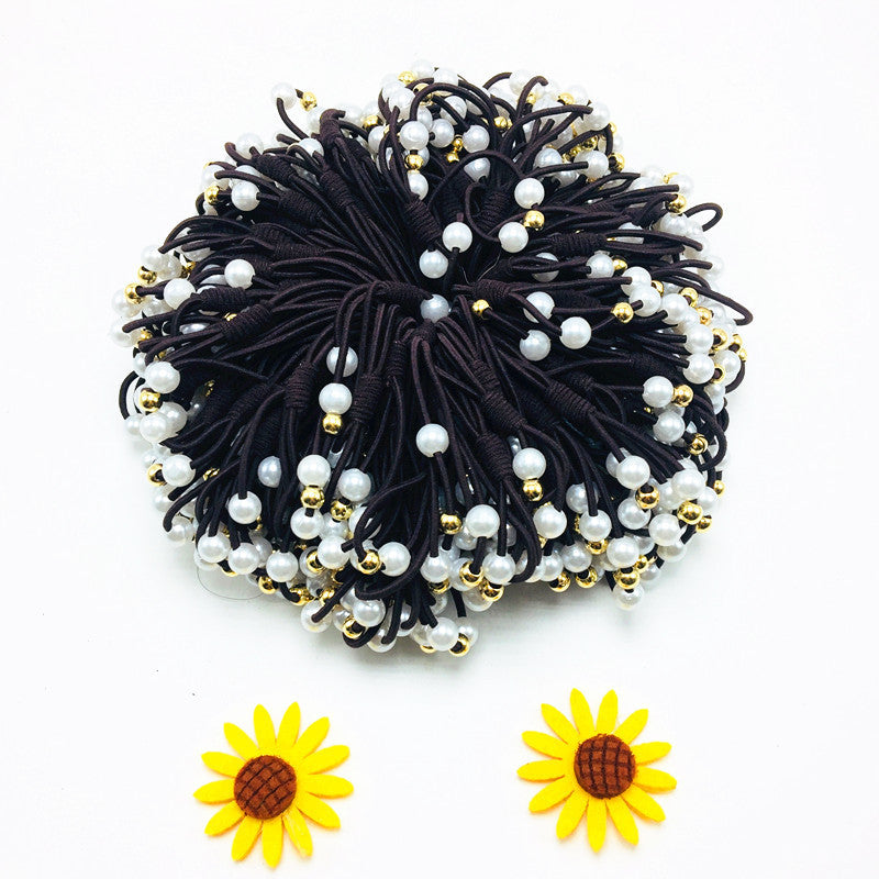 Men's And Women's Fashion High Elasticity Pearl Hair Ring