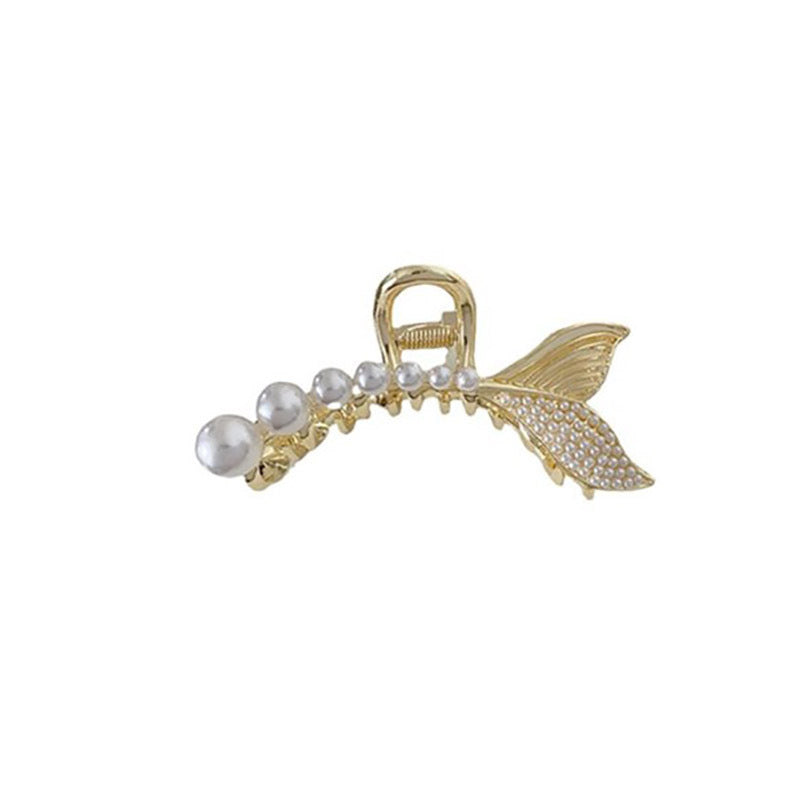 Net Red Large Pearl Fish Tail Plate Hair Clip Back Head Shark Hairpin Hairpin