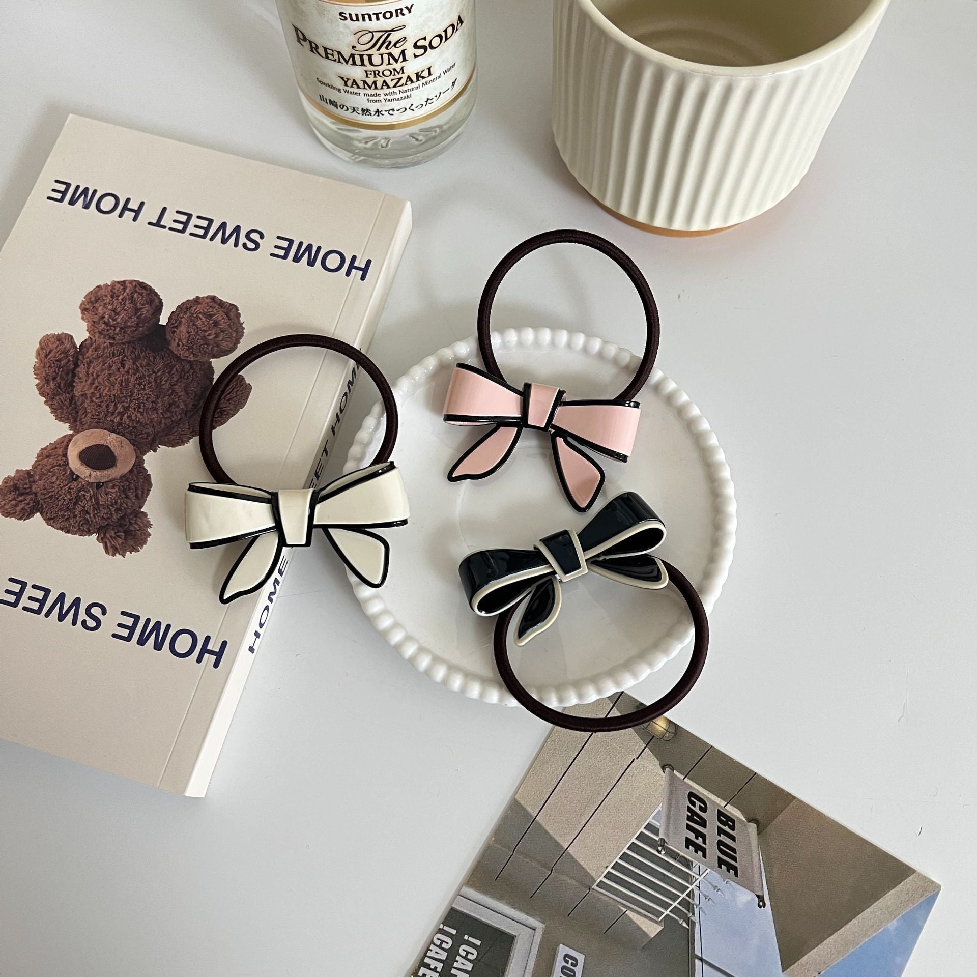 French Retro Acetate Bowknot Hair Ring