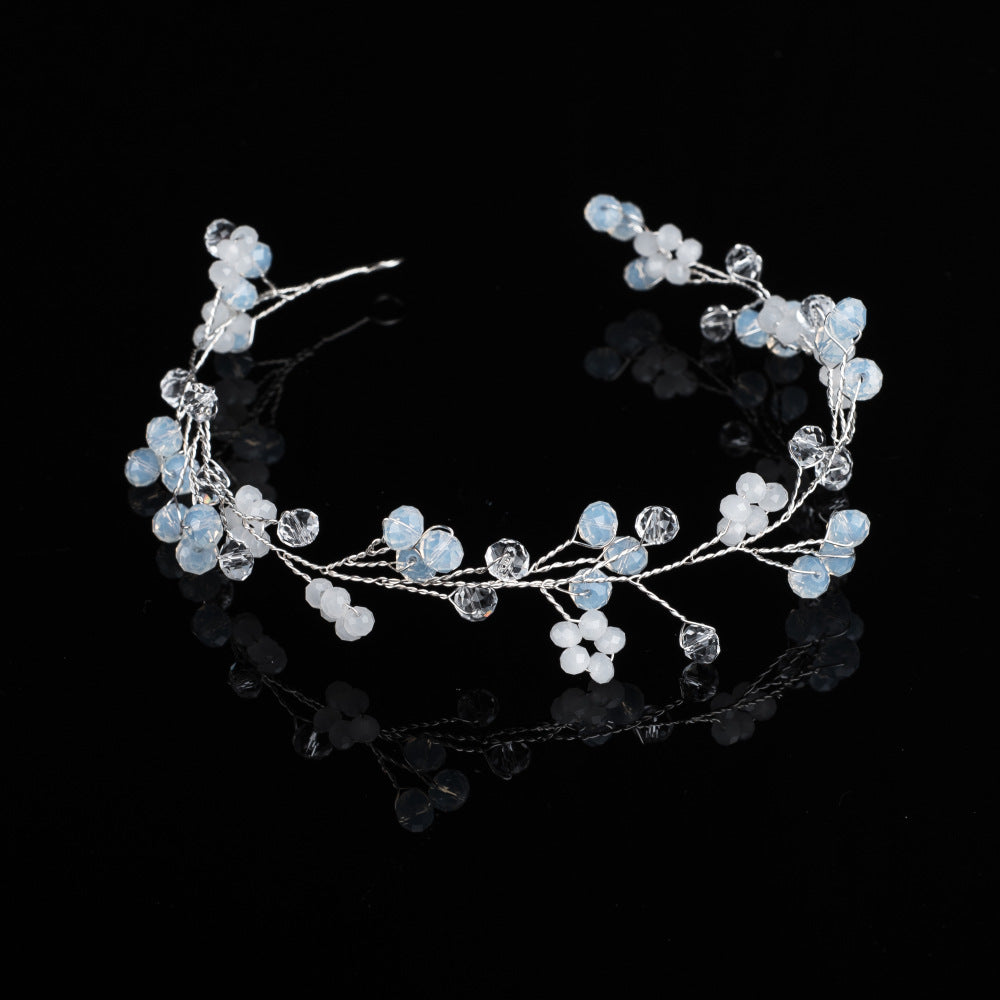 Bride Wedding Accessories Handmade Crystal Beaded  Soft Chain Belt Hoop