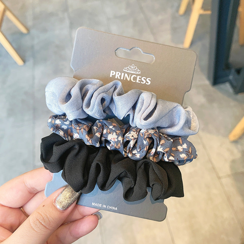 French Ins Simple Elegant Silk Satin Large Intestine Ring Balls Hair Rope Headwear Hair Ring