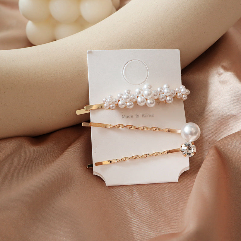 Pearl flower hair clip rhinestone hair clip