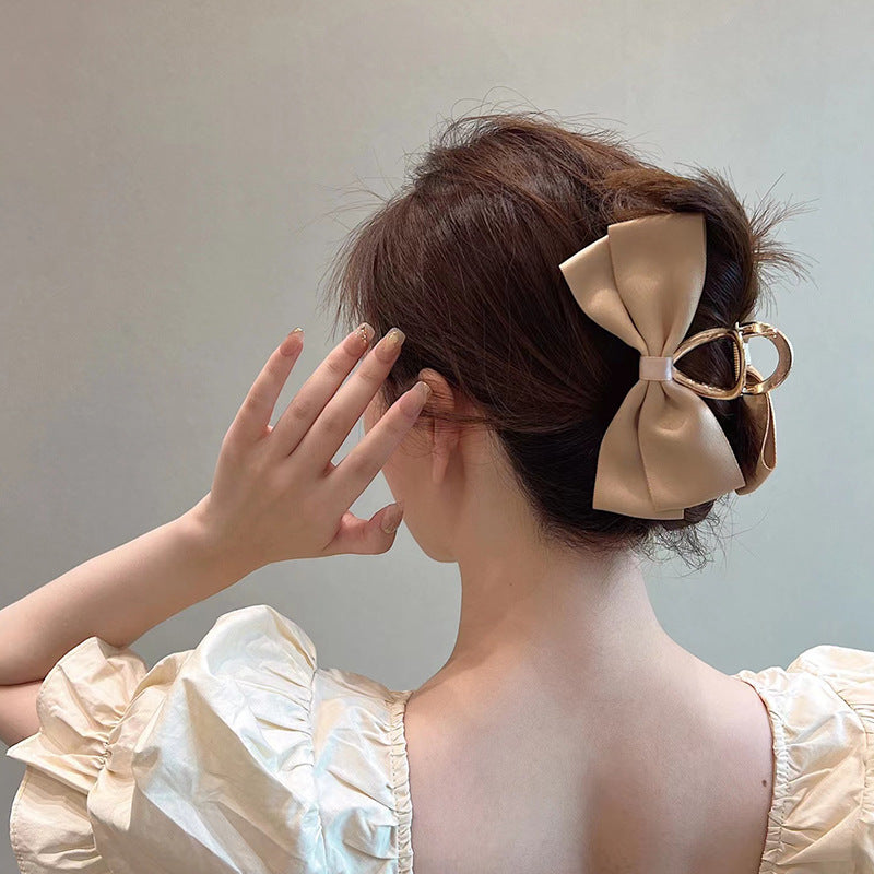 Women's Fashion Simple Satin Bow Barrettes
