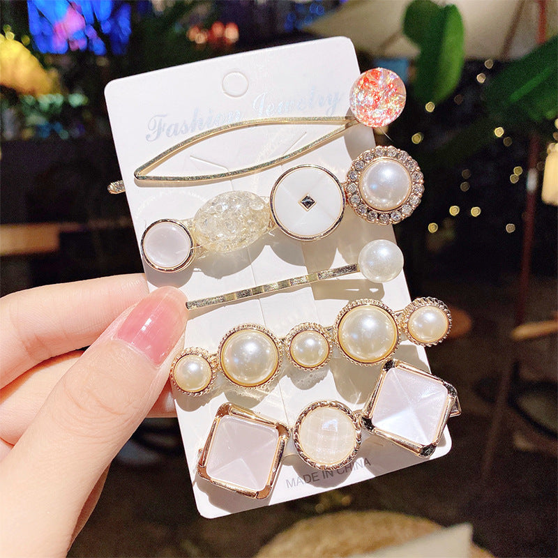 Pearl Hairpin Hair Accessories Mermaid Princess Hairpin Bangs Clip Side Clip Heavy Industry