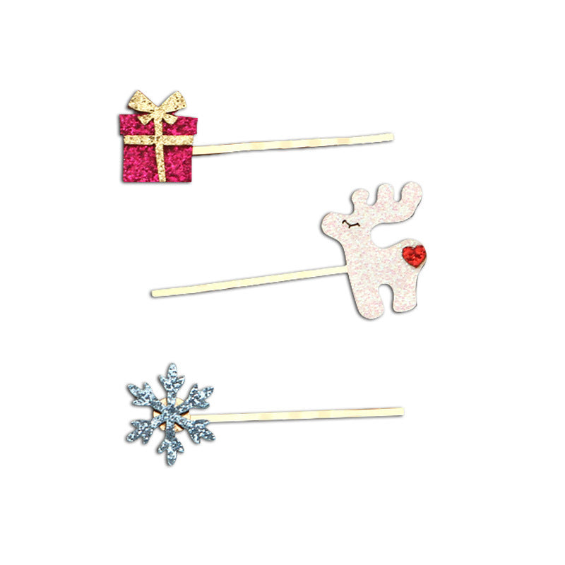 Christmas Festival Cute Elk Christmas Tree Bell Barrettes