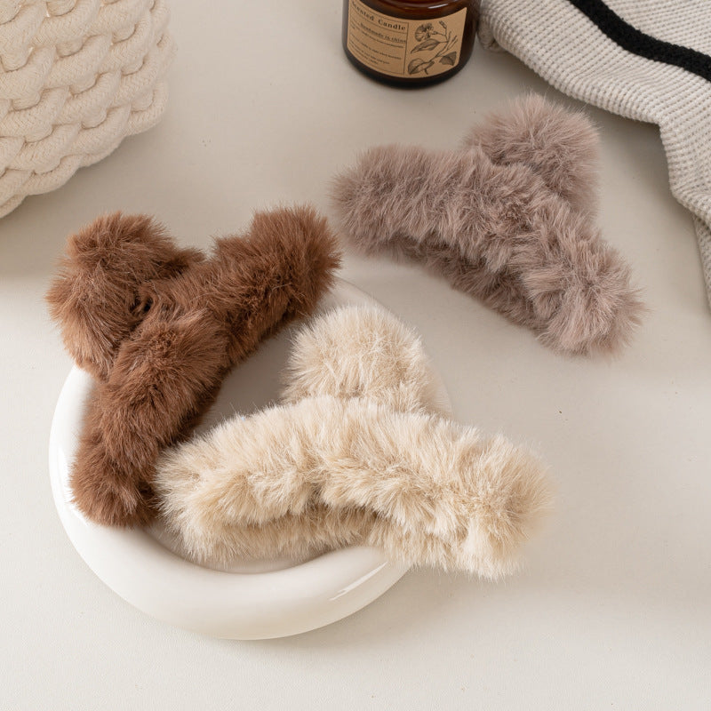 Fashion Simple Temperament Plush Hair Clip