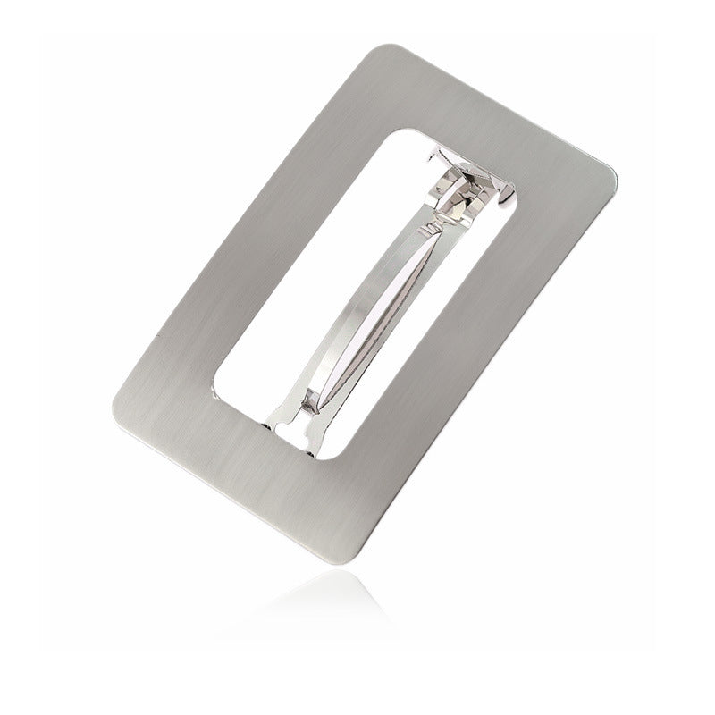 Large Rectangular Hollow Barrettes Brushed