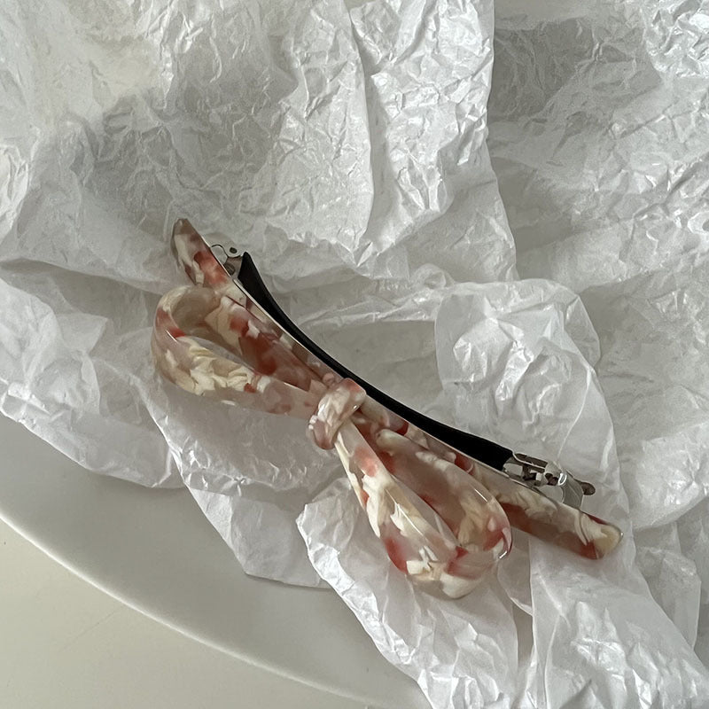Acetate Bow Spring Side Clip Hair Accessories Elegant
