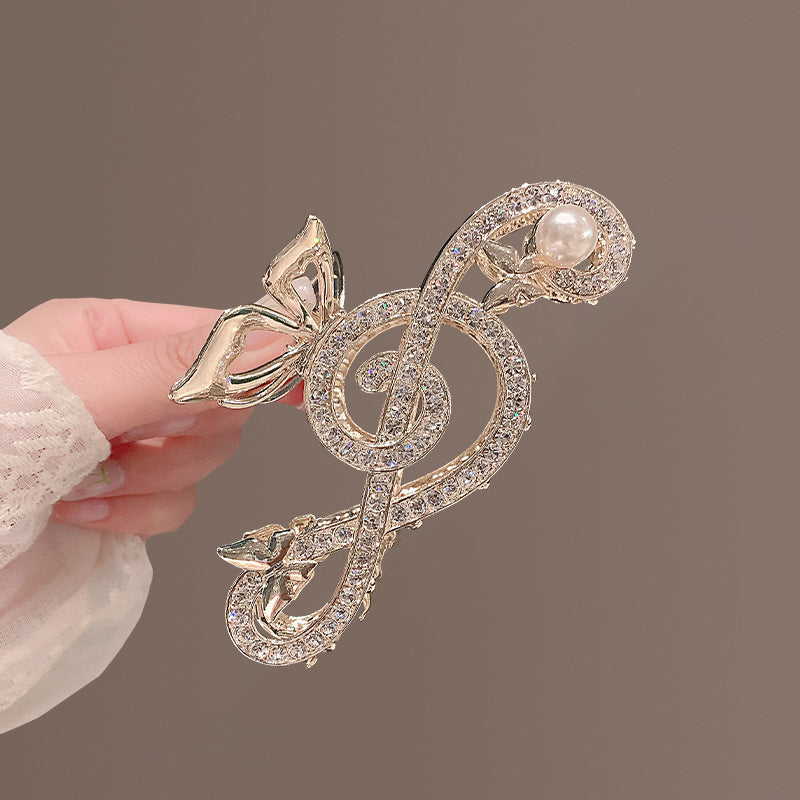 Rhinestone Note Barrettes Female Updo Back Head Grip High-grade Sense Shark Clip Hair Clip Grip Hair Volume More Summer