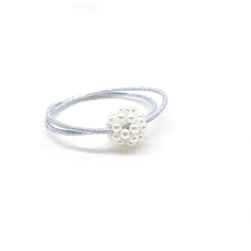 Weaving Hollow Round Ball Pearl Hair Ring