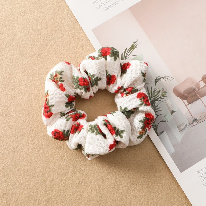 Best Plaid Print Large Intestine Ring Women's Hair Tie