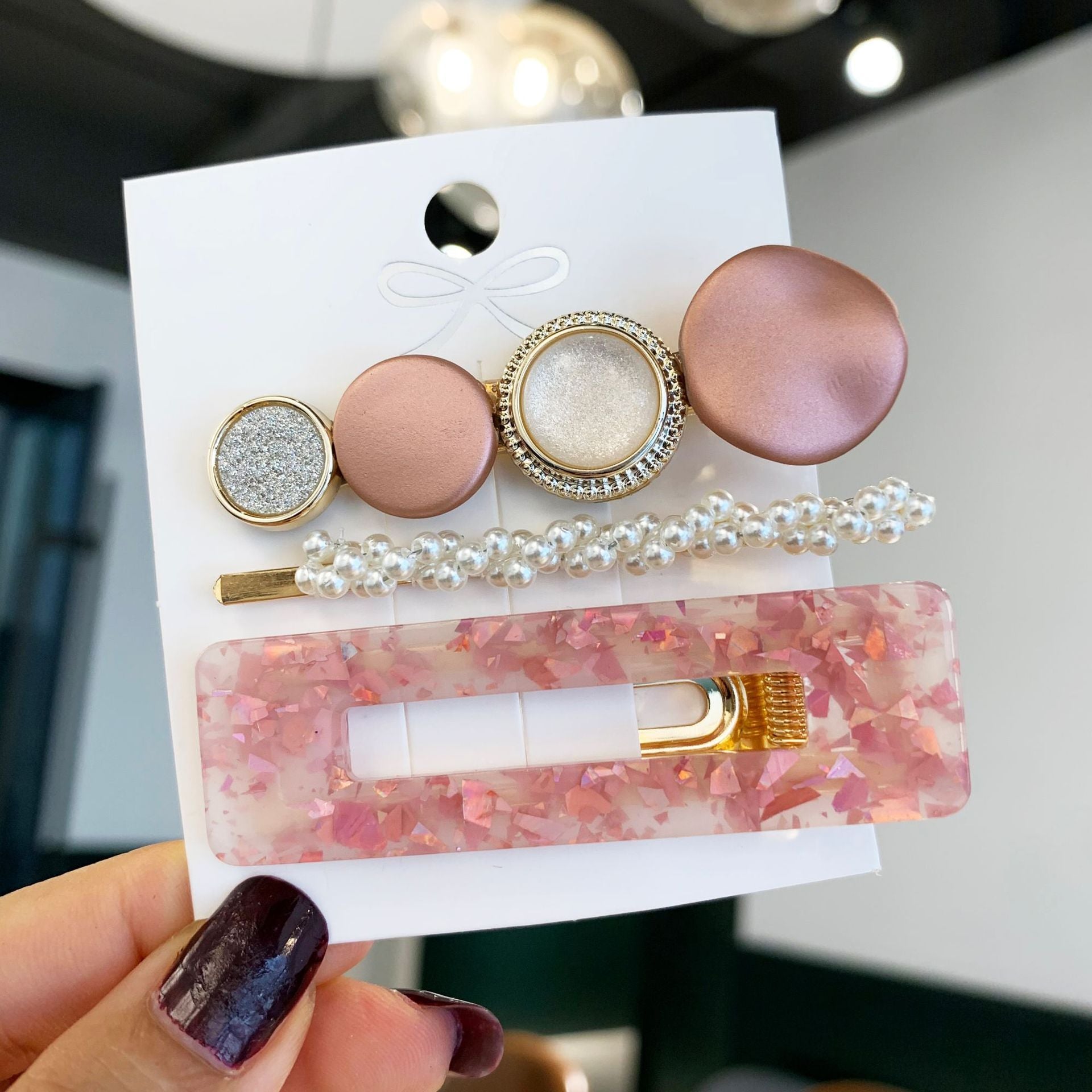 Pearl set hair clip bobby pins hair pins