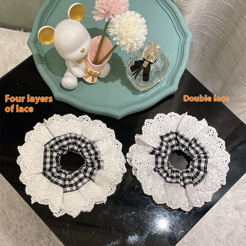 Lace Handmade French Hollow Cotton Personality Trendy Hair Ring