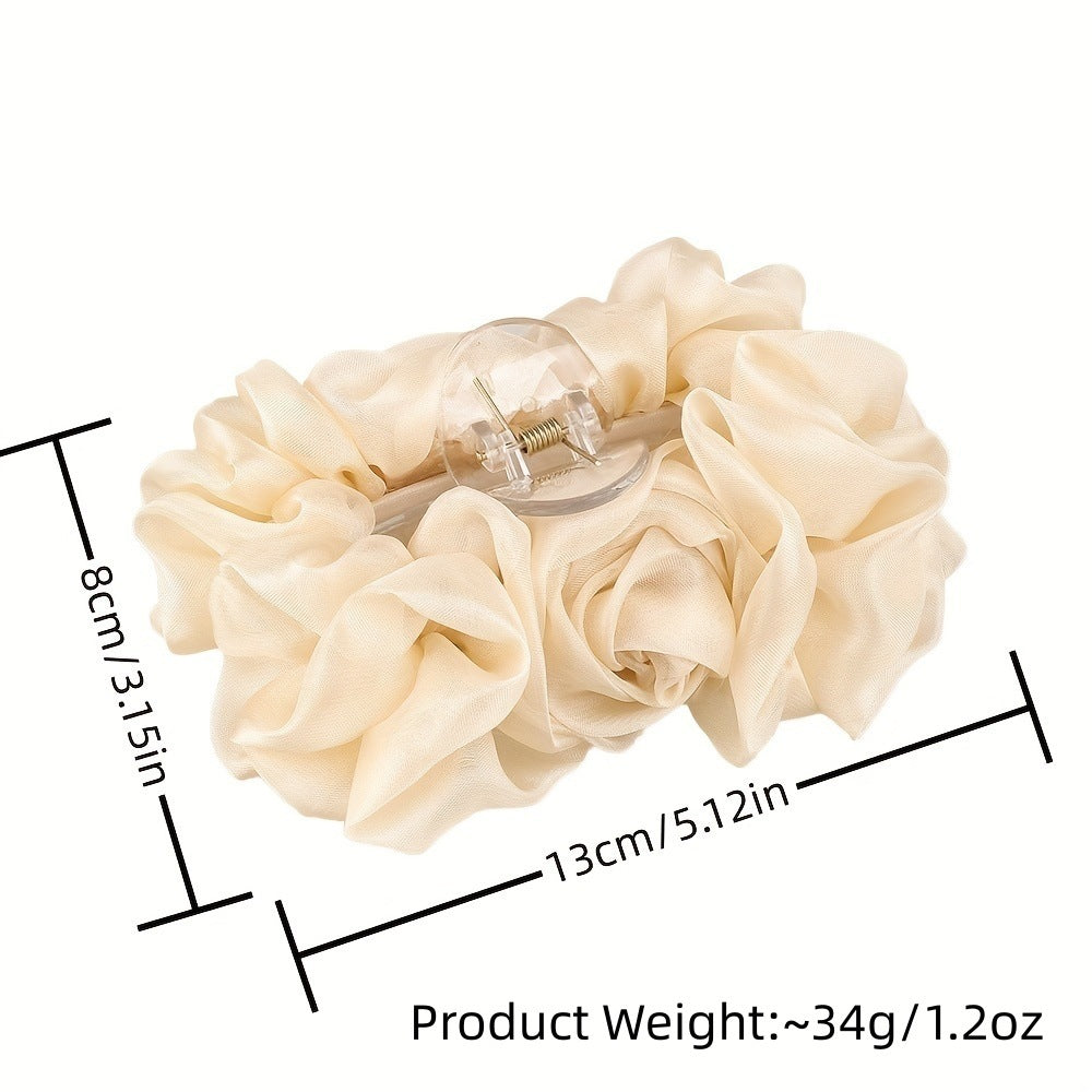 Chiffon Bow Barrettes Back Head Updo Hair Claw
