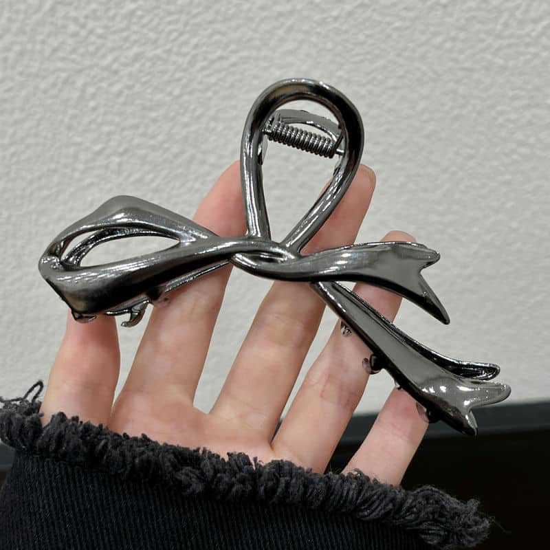 Best Ribbon Bowknot Barrettes Women's High-end Metal Clip