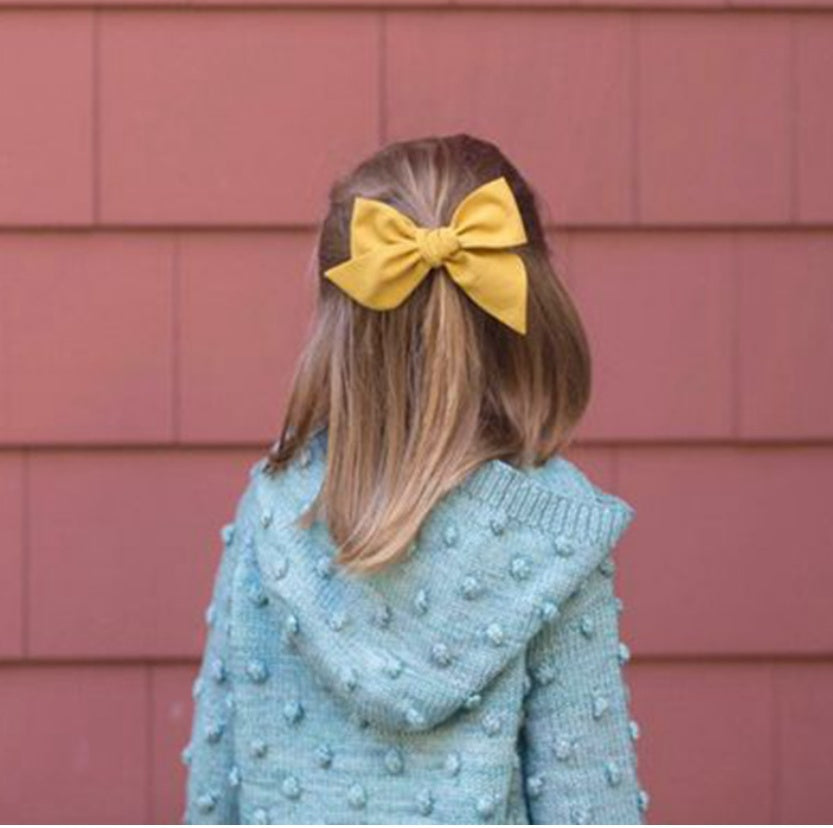 Baby Children's Cloth Soft Nylon Bow Barrettes Two-piece Set