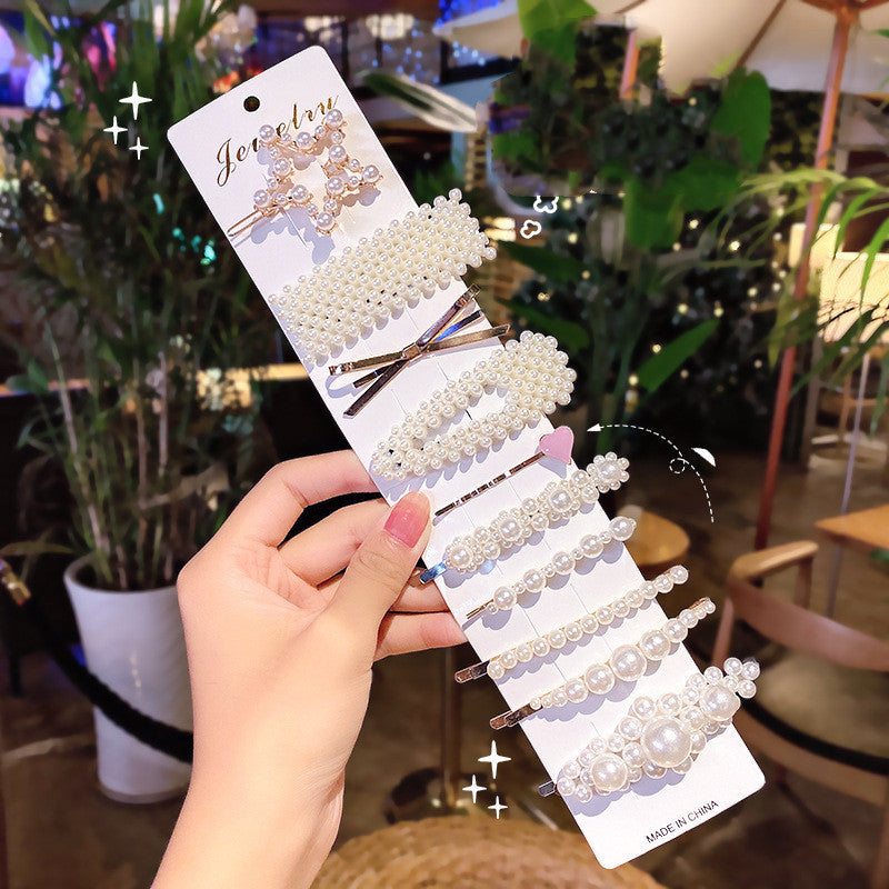 Pearl Hairpin Hair Accessories Mermaid Princess Hairpin Bangs Clip Side Clip Heavy Industry