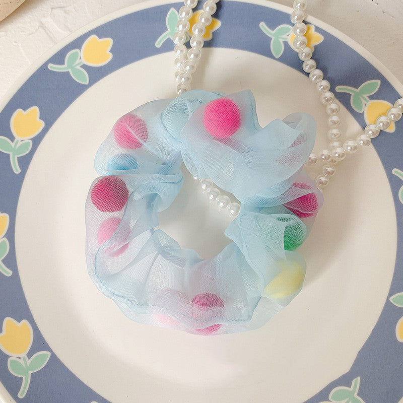 Blue intestine hair ring Medium Scrunchies Hair Rope Headwear
