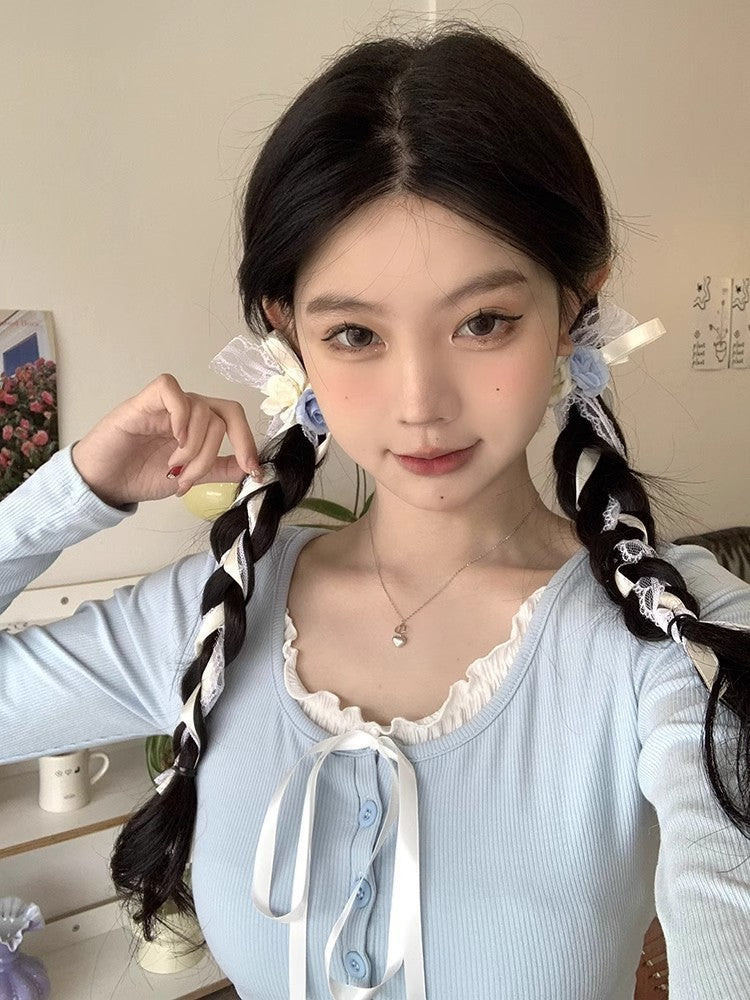 Female Sweet Desire Mesh Bow Hair Clip