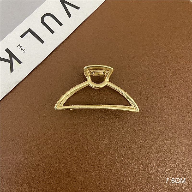 Large Metal Grab Clip Back Head Pan Hair Elegant Gold Headdress Female