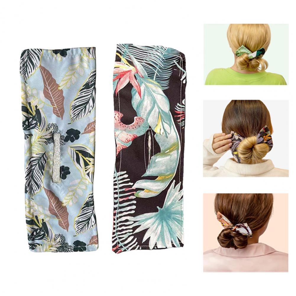 Printed Bow  Ring Rope Wire Fixed Hair Band