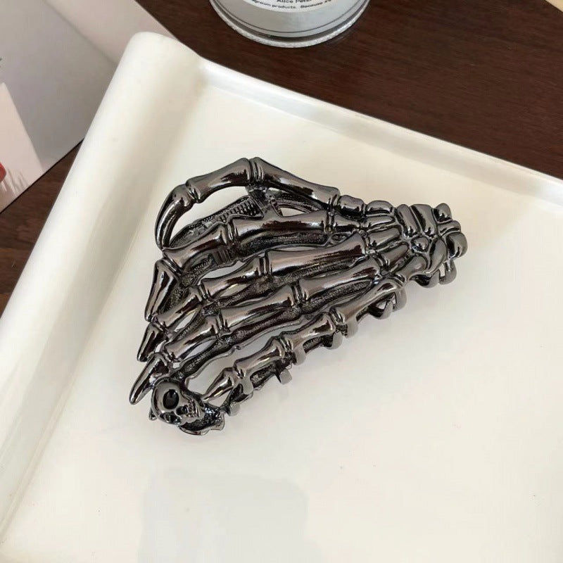 Skull Claw Metal Barrettes Female Autumn Special-interest Design Back Head Updo Hair Claw