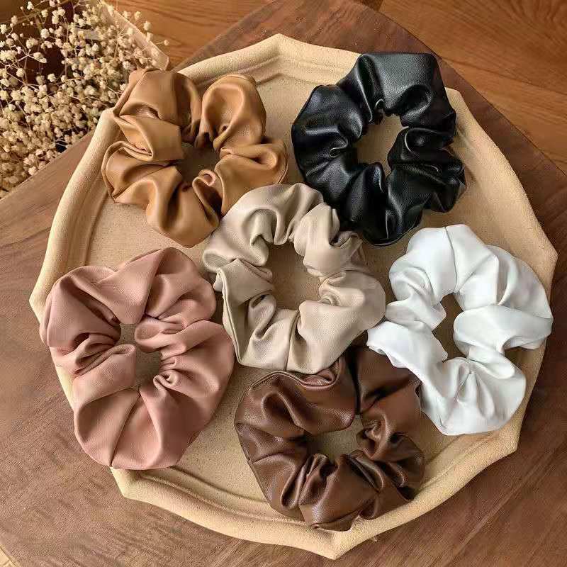 New Style Simple Temperament Pu Leather Large Intestine Hair Ring