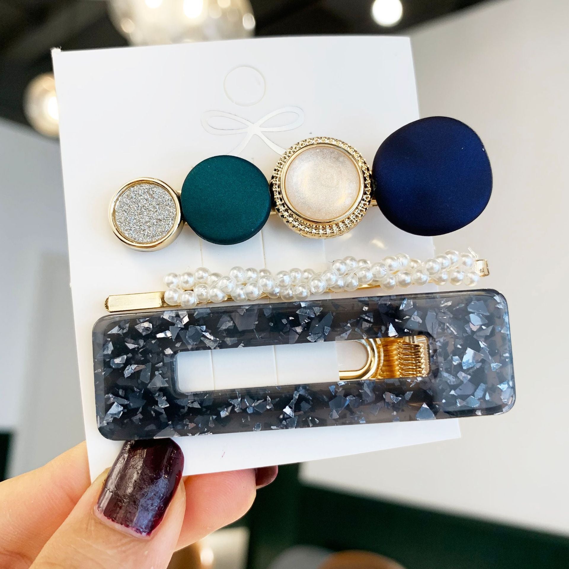 Pearl set hair clip bobby pins hair pins