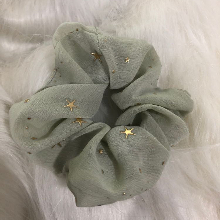 Large Intestine Mesh Five-pointed Star Embellished Hair Ring